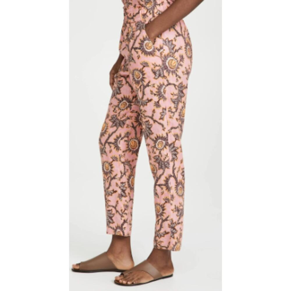 A.L.C. Henry Pants Pink Yellow Floral Print Linen ~ Sz 8 ~ Wardrobe Workhorse - Picture 6 of 7